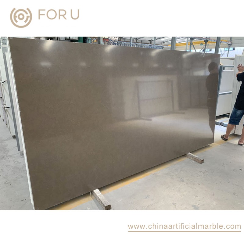 Taupe Quartz Countertop Slabs