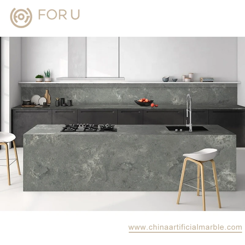 Babylon Gray Quartz Kitchen Countertop