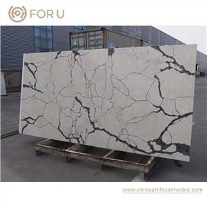 White Artificial Quartz Stone Panel Wall